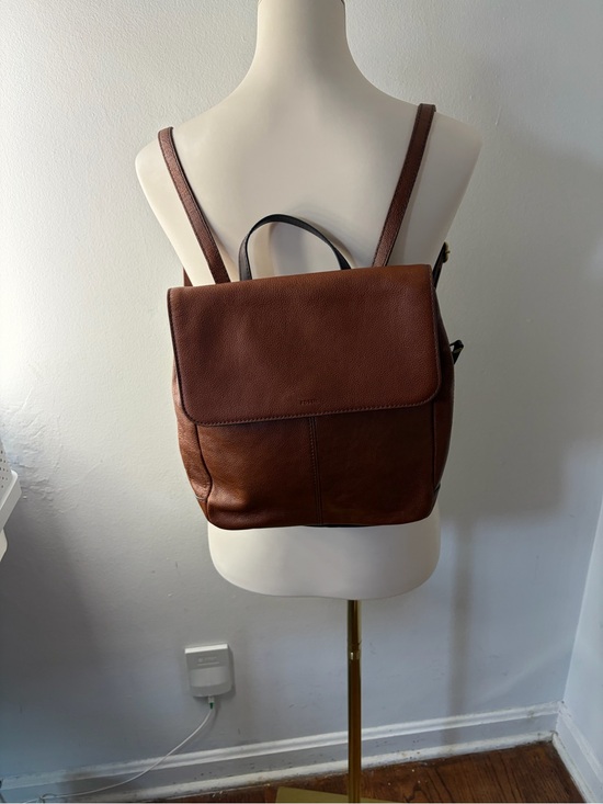 Fossil Handbags - Fossil Claire Chestnut Brown Leather Backpack